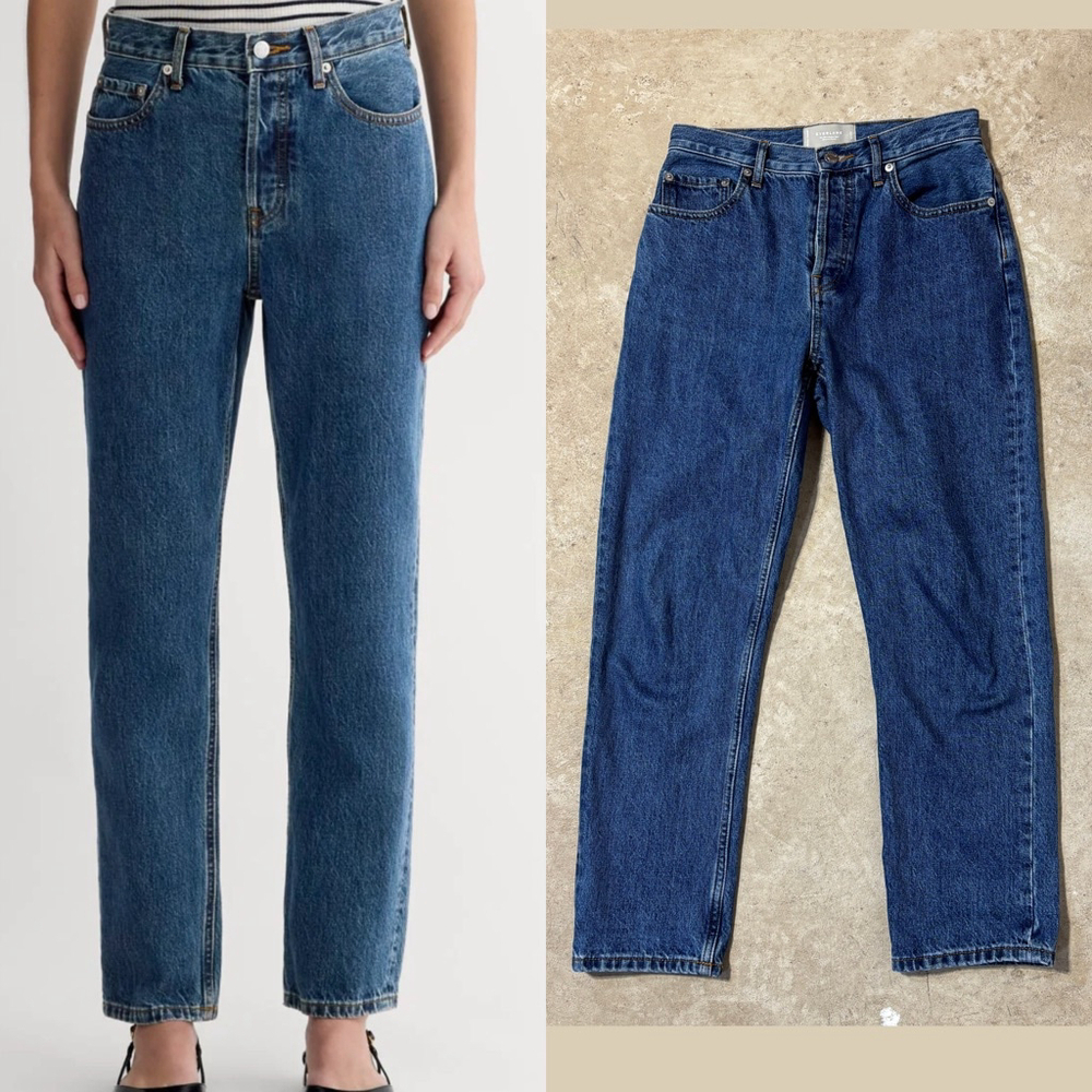 Everlane The 90's Cheeky Jean Women’s Size 26 Ankle Blue Button Fly High Rise